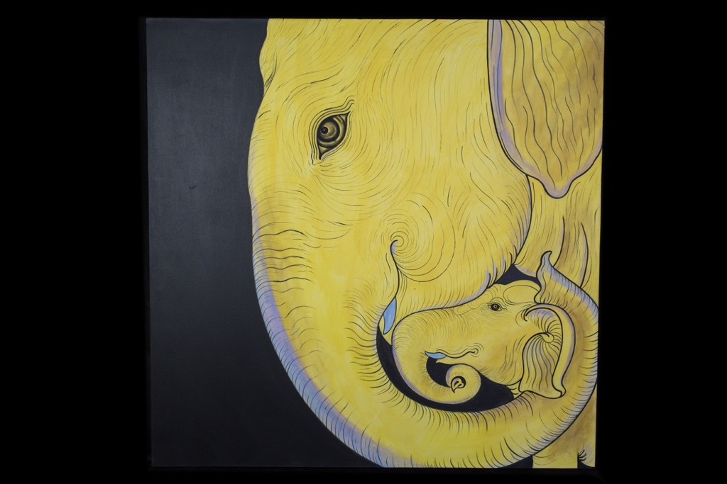 Ručně malovaný obraz sloni