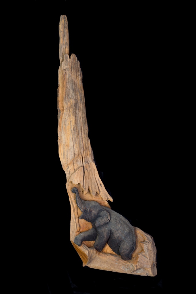 Černý slon, dřevěná socha  NENÍ SKLADEM
